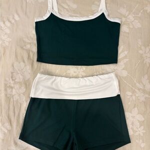 Green and White Athletic Set